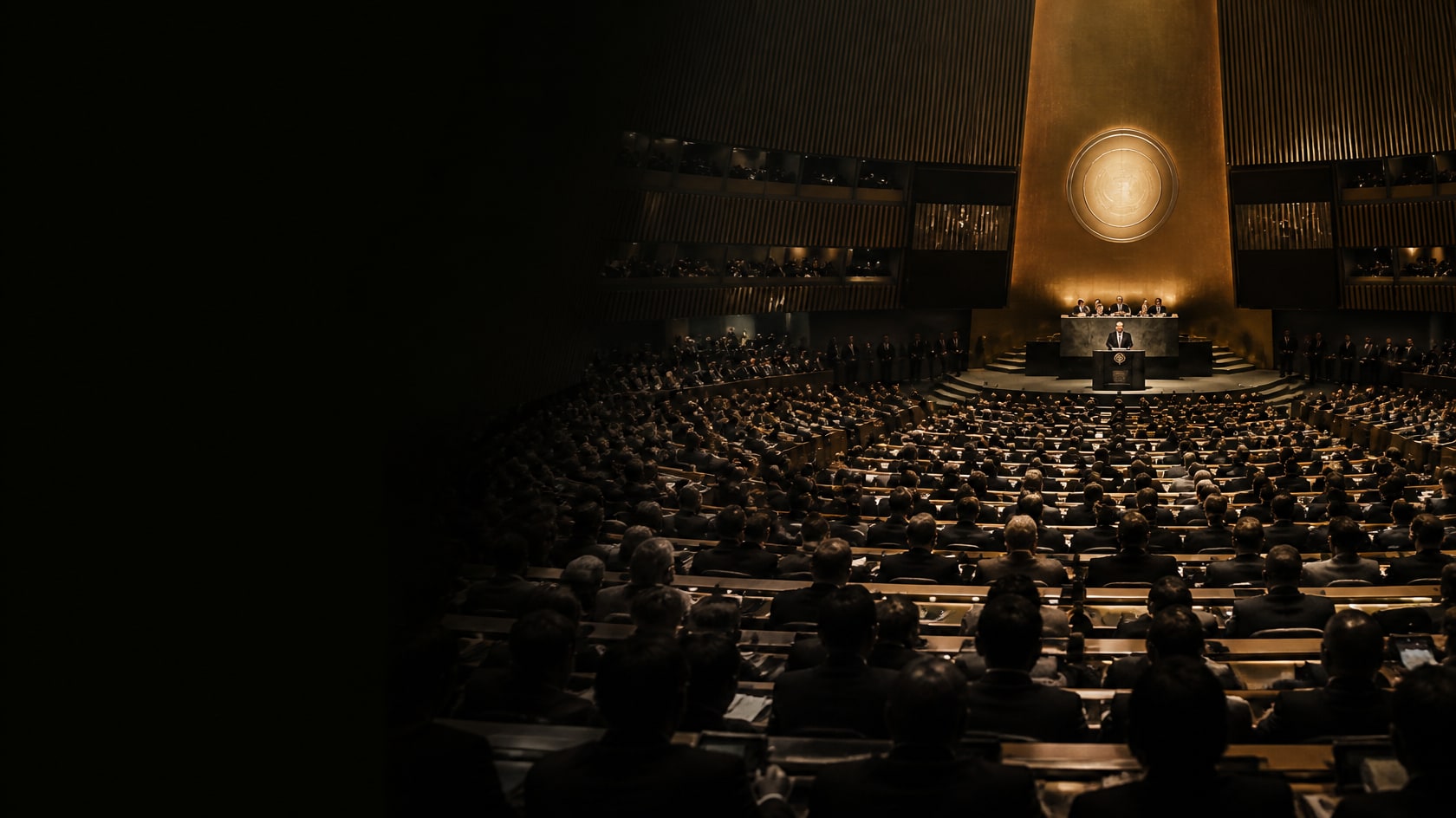 The assembly hall in session